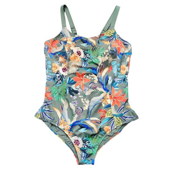 Amoena Krabi 50+ UPF Tropical Floral Print One Piece Swimsuit Size 18B - Picture 1 of 6
